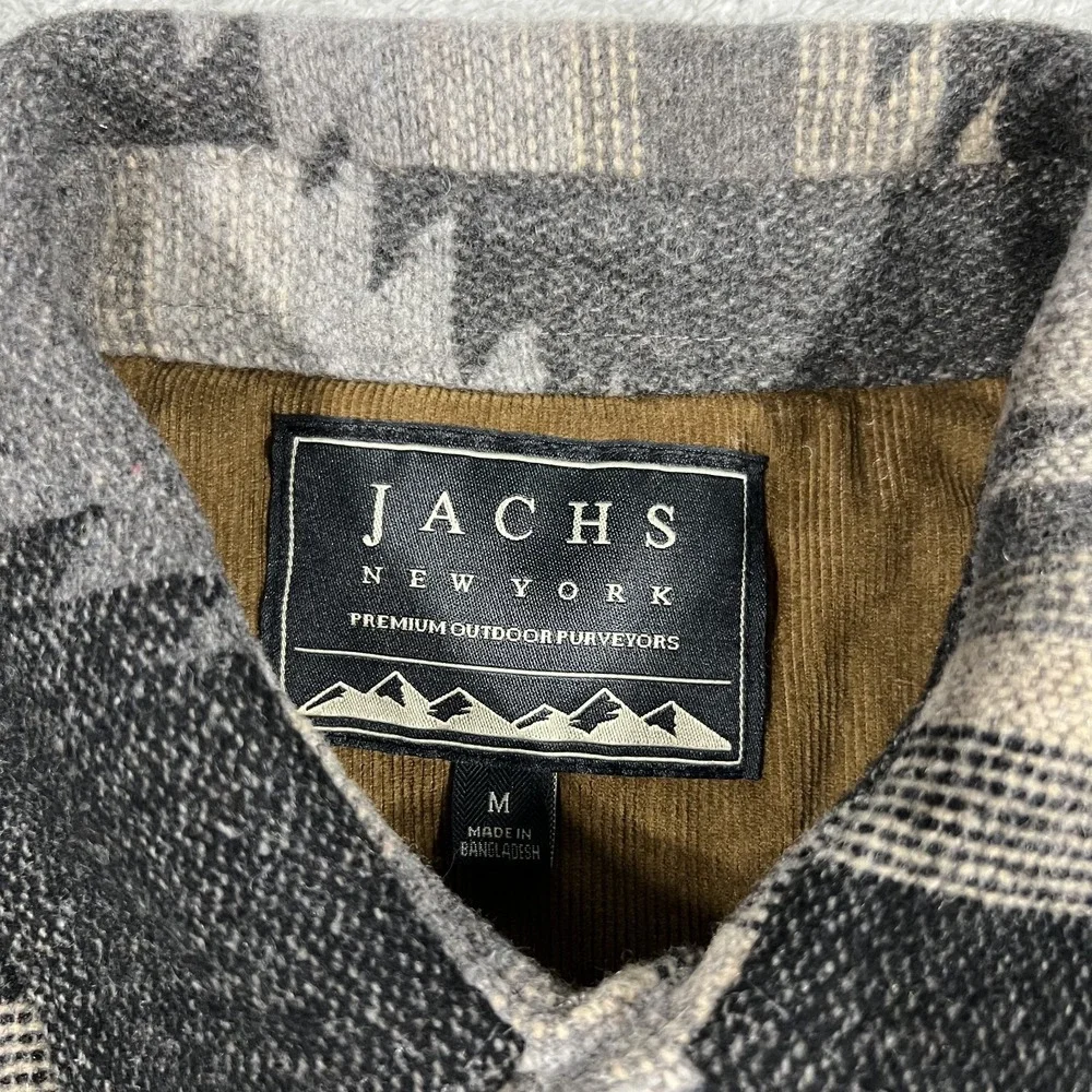 Jachs New York Shirt Jacket Mens Medium Shacket Sherpa Lined Aztec Wool Blend